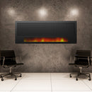 LED lángvetítő sugárzó panel - termosztát, modern dizájn, 2100 W