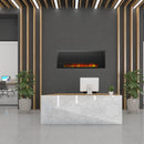 LED lángvetítő sugárzó panel - termosztát, modern dizájn, 2100 W