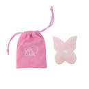 Piatra Gua Sha tip Fluture, pentru Masaj Facial, din Quartz Roz