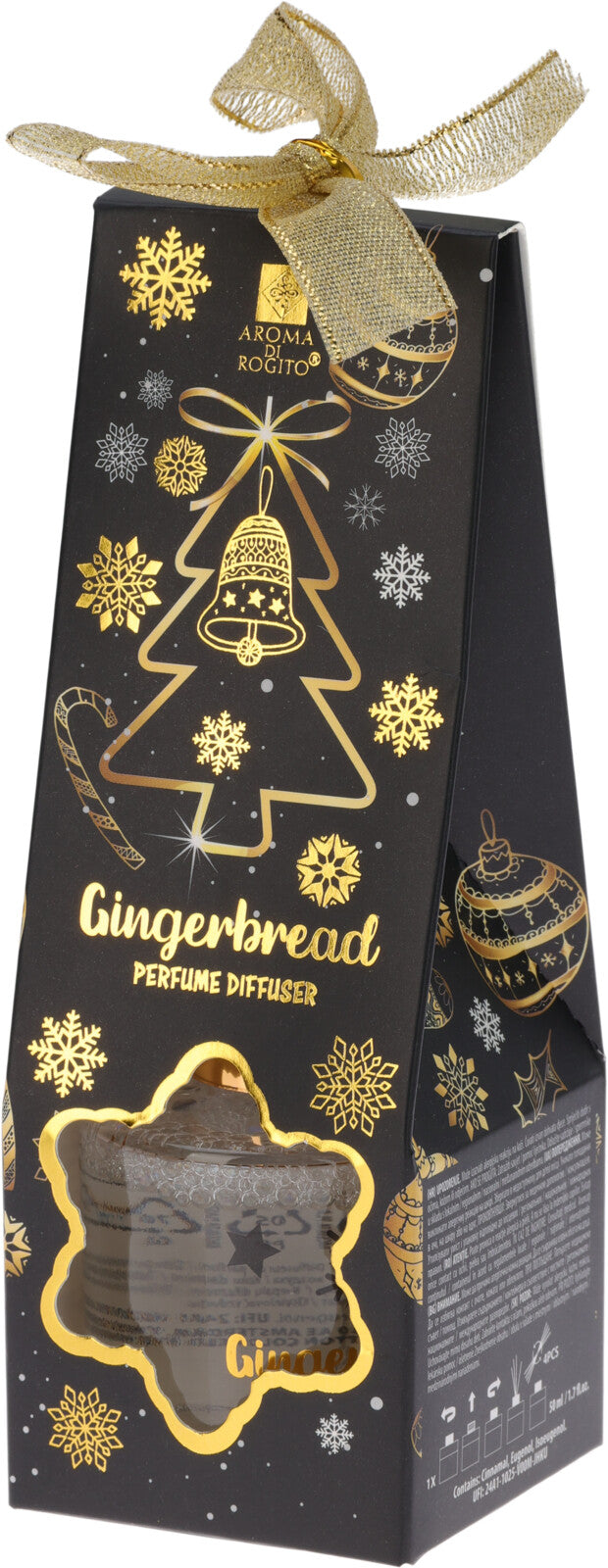 Diffuser parfum Gingerbread, 50 ml, Aroma de turta dulce, Parfum ambiental de Craciun