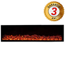 Вградена електрическа камина, 1.5 м, черна, минималистичен дизайн, дистанционно управление, реалистични пламъци