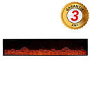 Вградена електрическа камина, 2 м, черна, минималистичен дизайн, дистанционно управление