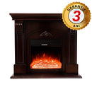 Електрическа камина от масивен дъб в винтидж кафяво, с дистанционно управление
