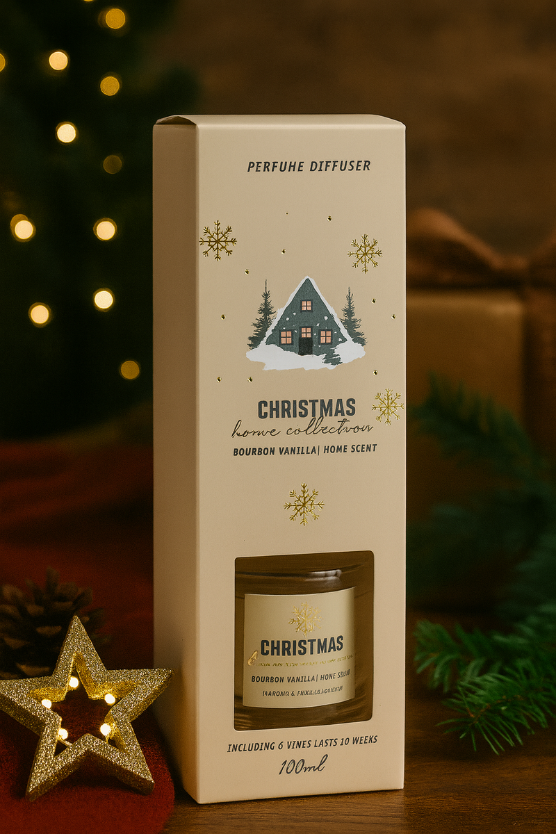 Diffuser Aromo, 100ml, Aroma Bourbon Vanilla, Christmas Home Collection, White Edition