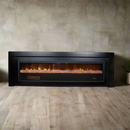 Elektromos kandalló tömör fekete tölgyfából, távirányítóval