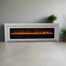 Електрическа камина от масивна бяла дъбова дървесина, дистанционно управление