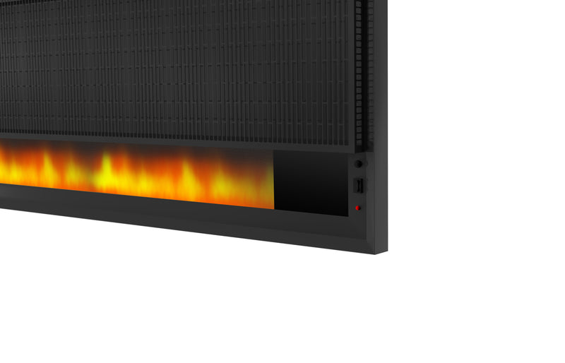 Panou radiant cu efect semineu intr-un ambient modern