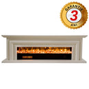 Електрическа камина от масивна бяла дъбова дървесина с шарка, дистанционно управление