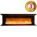 Електрическа камина от масивен черен дъб със златни вложки, дистанционно управление