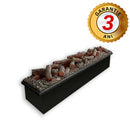 Вградена електрическа камина, черна, 3D пламъци с пара, звук, минималистичен дизайн, дистанционно управление