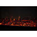 Електрическа камина от масивен дъб в цвят бяла слонова кост с бронзово-златна вложка, с функция за отопление, дистанционно управление