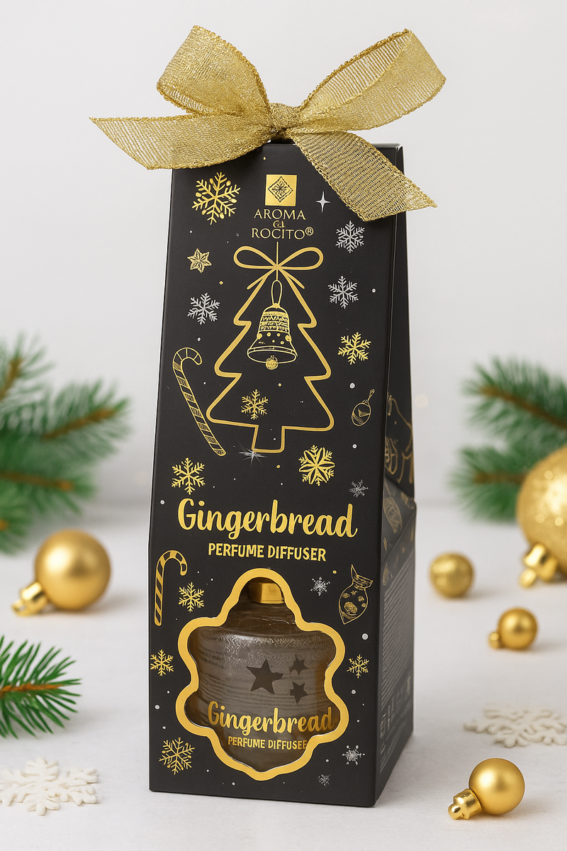 Diffuser parfum Gingerbread, 50 ml, Aroma de turta dulce, Parfum ambiental de Craciun