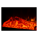 Електрическа камина от масивен дъб в винтидж кафяво с шарка, дистанционно управление