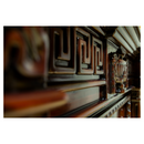 Електрическа камина от масивен дъб в винтидж кафяво с шарка, дистанционно управление