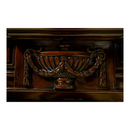 Електрическа камина от масивен дъб в винтидж кафяво с шарка, дистанционно управление