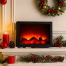 Mini Semineu Electric Decorativ cu LED, Efect realist de flacara, 29cm