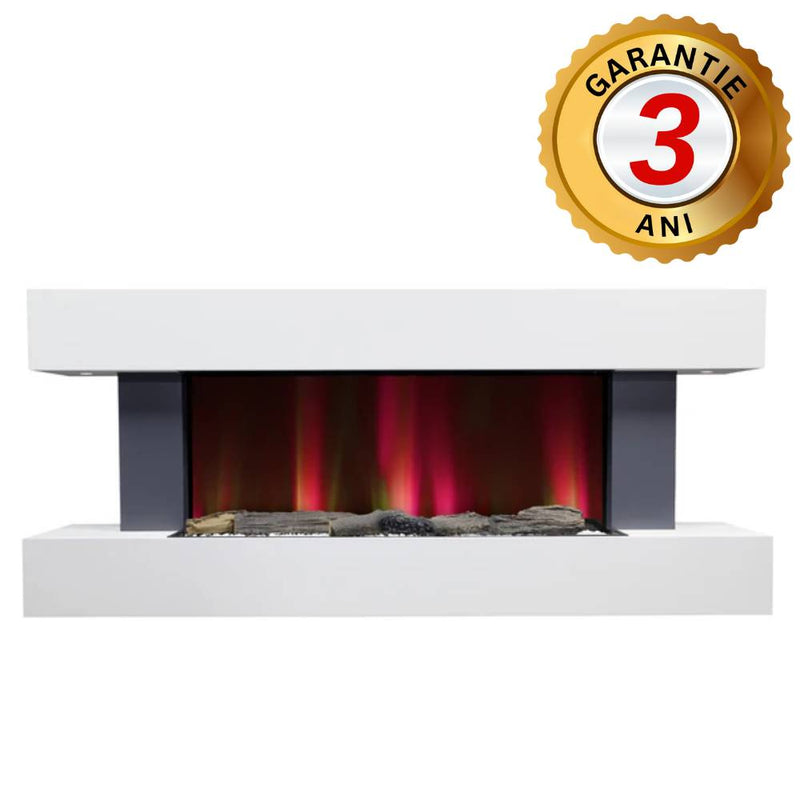 Semineu Electric cu WI-FI, Sunet, Telecomanda, 7 culori si 5 niveluri de intensitate a flacarilor
