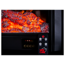 Електрическа камина от масивен дъб в винтидж кафяво с шарка, дистанционно управление