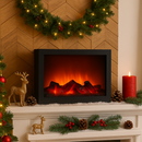 Mini Semineu Electric Decorativ cu LED, Efect realist de flacara, 29cm