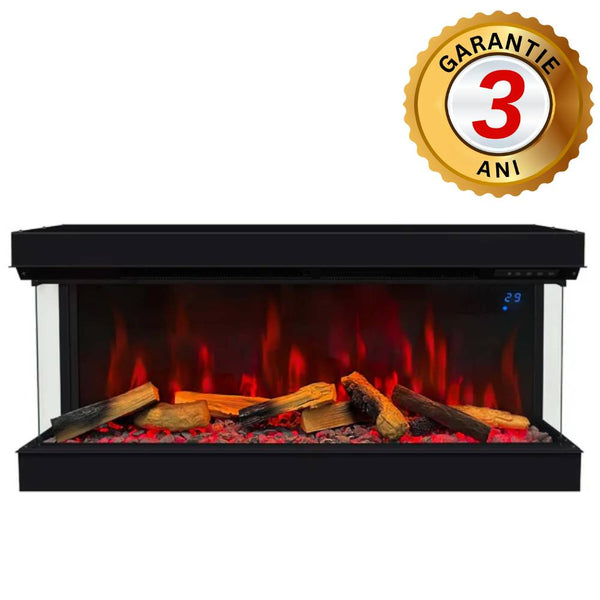 Semineu Electric Smart, Incorporabil 3D, cu Sunet, WI-FI, 7 culori, 100 cm, Safecare
