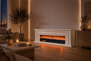 White Oak Solid Wood Electric Fireplace With Model, Remote Control