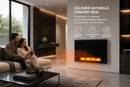 Kandallóhatású sugárzó panel LED lángvetítéssel - modern dizájn, 1700 W