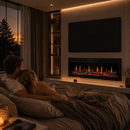 Built-in Electric Fireplace With Logs, with Sound, 7 colors, realistic flames