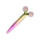 Y-образен масажен валяк за лице, розов кварц