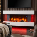 Semineu Electric de Perete, Smart, Wifi, Sticla pe Trei Laturi, Alb YF4003