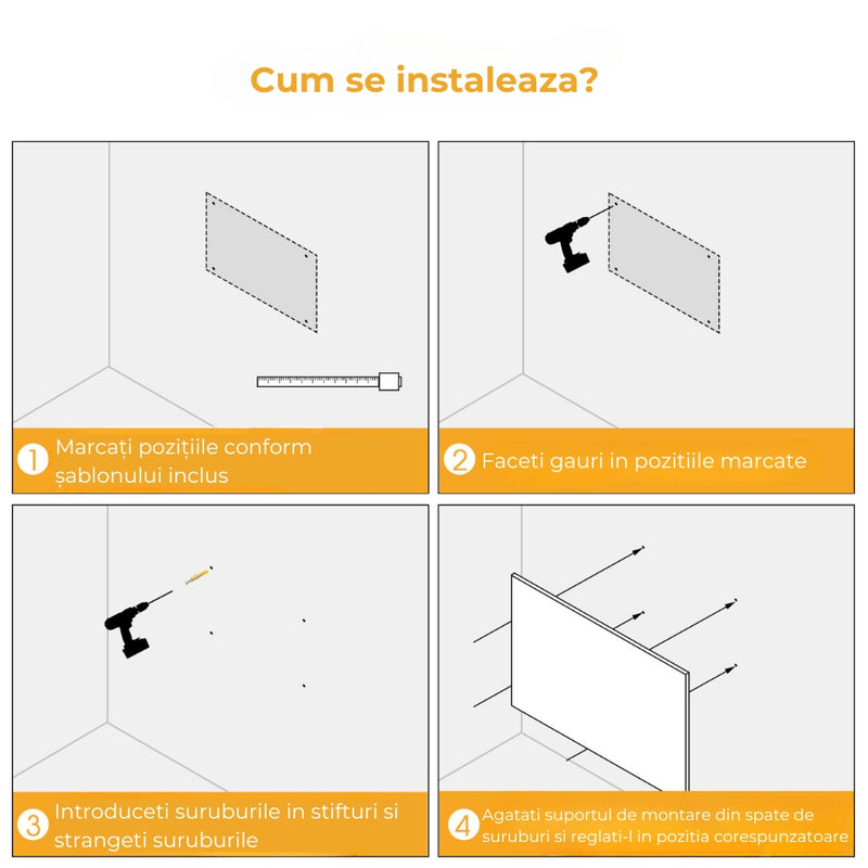 Oglinda tip Panou Radiant, cu lumina LED, 580W