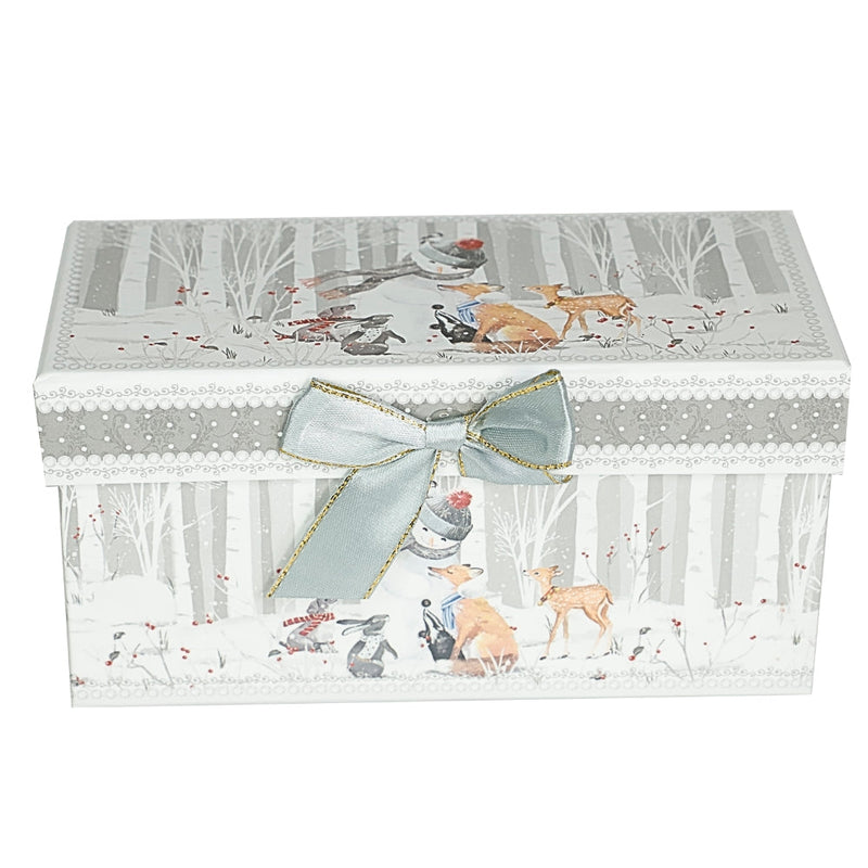 Cani din Portelan Craciun, in Cutie Cadou, cu imprimeu Om de Zapada