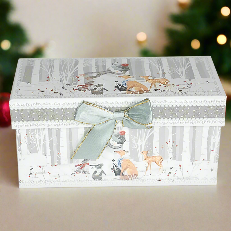 Cani din Portelan Craciun, in Cutie Cadou, cu imprimeu Om de Zapada