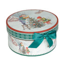 Cana din Portelan Craciun, in Cutie Rotunda Cadou, cu imprimeu Copii care decoreaza bradul de Craciun