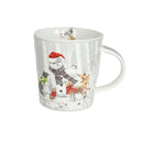 Cana din Portelan Craciun, in Cutie Rotunda Cadou, cu imprimeu Om de Zapada
