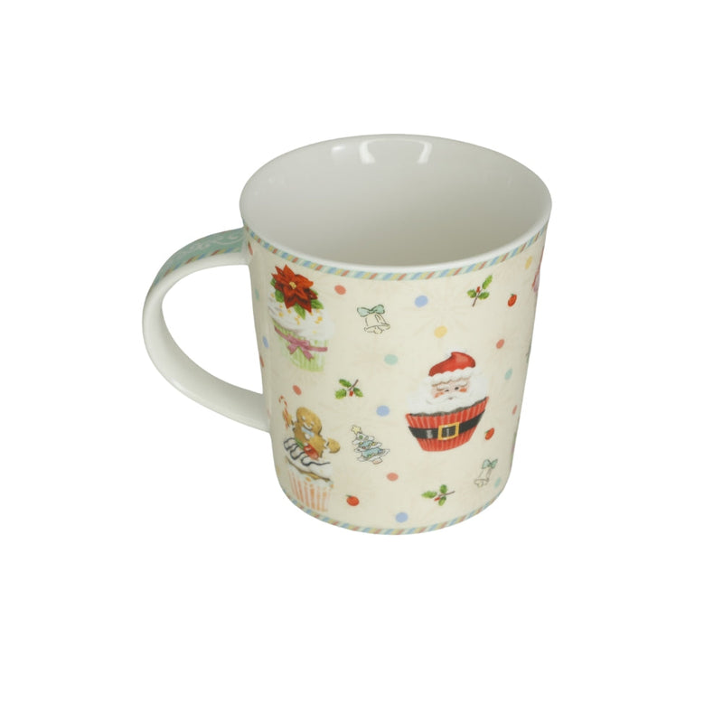 Cana din Portelan Craciun, in Cutie Cadou, cu imprimeu Briose si Decoratiuni