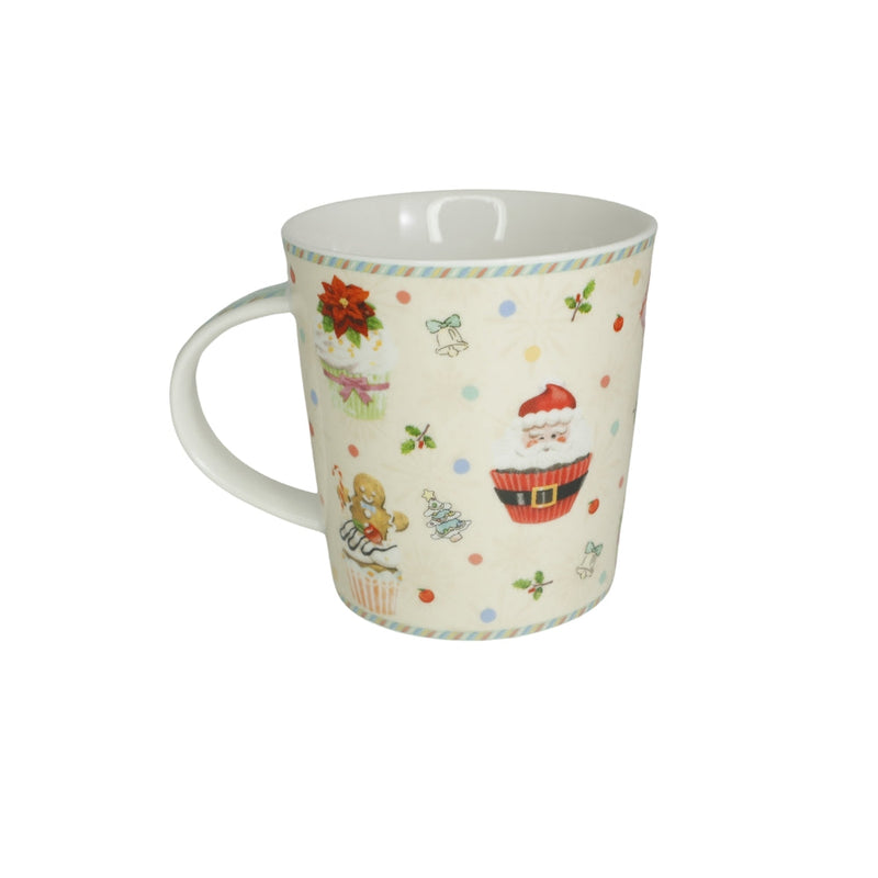 Cana din Portelan Craciun, in Cutie Cadou, cu imprimeu Briose si Decoratiuni