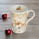 Cana din Portelan Craciun, in Cutie Rotunda Cadou, cu imprimeu Animalute