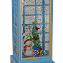 Felinar de Craciun: Omul de Zapada langa bradul de Craciun