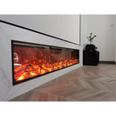 Вградена електрическа камина, 2 м, черна, минималистичен дизайн, дистанционно управление