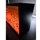 Вградена електрическа камина, 2 м, черна, минималистичен дизайн, дистанционно управление