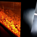 Вградена електрическа камина, 1.5 м, черна, минималистичен дизайн, дистанционно управление, реалистични пламъци