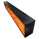 Вградена електрическа камина, 2 м, черна, минималистичен дизайн, дистанционно управление