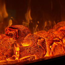 Вградена електрическа камина, 1.5 м, черна, минималистичен дизайн, дистанционно управление, реалистични пламъци