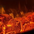 Вградена електрическа камина, 2 м, черна, минималистичен дизайн, дистанционно управление