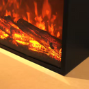 Вградена електрическа камина, 2 м, черна, минималистичен дизайн, дистанционно управление