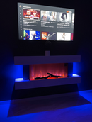 Електрическа камина с WI-FI, звук, дистанционно управление, 7 цвята и 5 нива на интензитет на пламъка