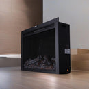 Вградена електрическа камина, със звук, 7 цвята, реалистични пламъци, черна