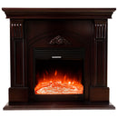 Електрическа камина от масивен дъб в винтидж кафяво, с дистанционно управление