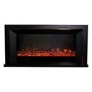 Electric Fireplace in Solid Wood Oak White Ivory with Bronze-Gold Insert, Without Heating Function, Remote Control