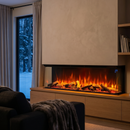 Semineu Electric Incorporabil, 3D, Smart cu WiFi si Sunet Realist, 1800W, Sticla pe 3 laturi, 7 Culori Flacara, Telecomanda si Termostat 125cm – SAFECARE 5001